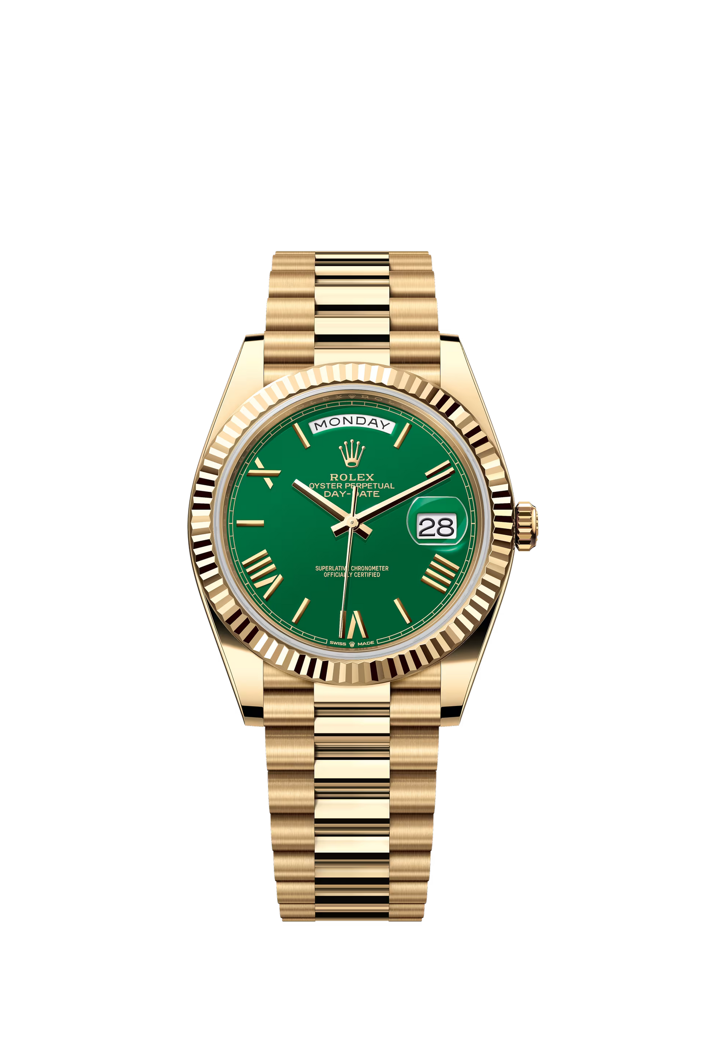 Day-Date 40 Yellow Gold Green Ombre Roman Numeral Dial